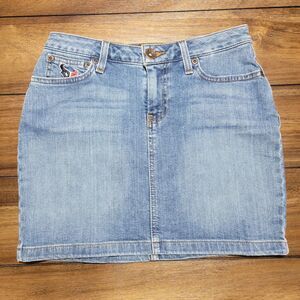 NFL Team Apparel Houston Texans Denim Mini Skirt - Size 2